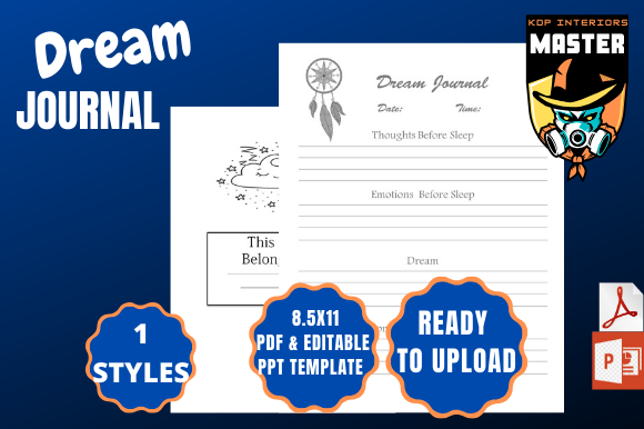 Download Dream Journal (ready to Upload) - Ready to upload Collection