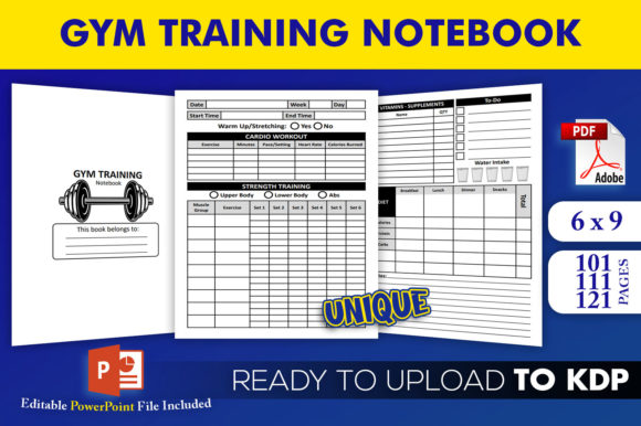 Download Gym Training Notebook | KDP Interior - Gym training notebook Collection