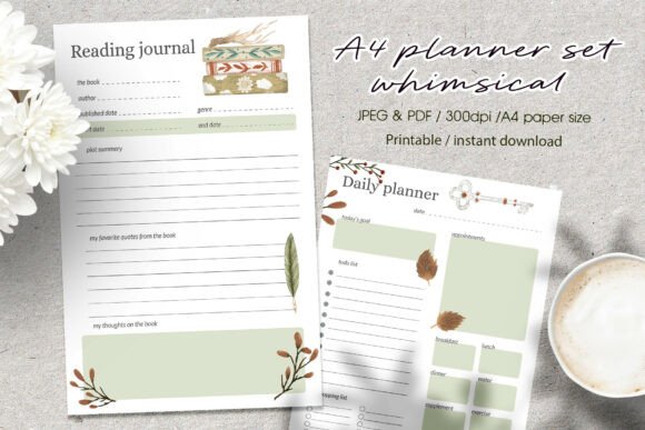Download Whimsical Aesthetic A4 Planner Set - Premium Resources